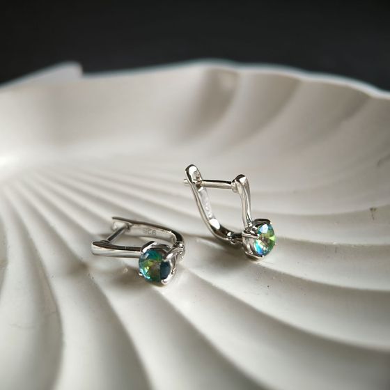 Серебряные серьги с мистик топазом 0.783ct