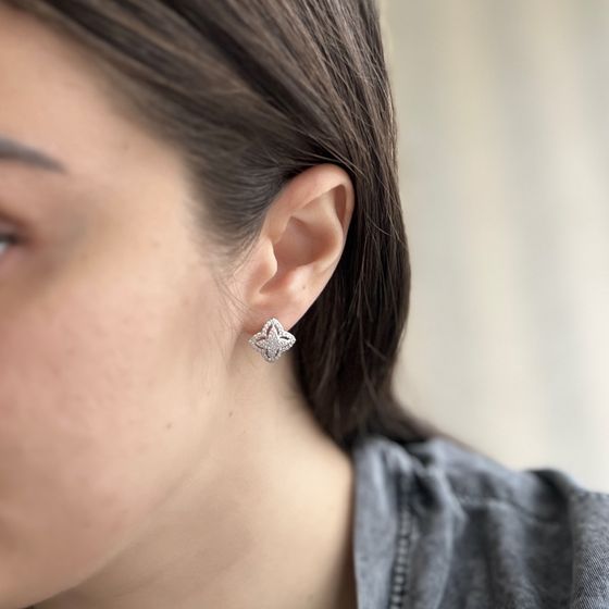 Silver Earrings with Fianites