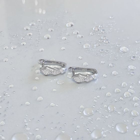 Silver Earrings with Fianites
