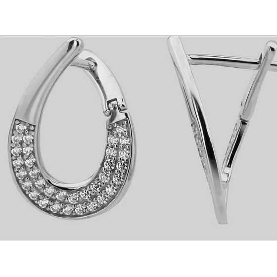 Gold earrings with 0.74ct fianites