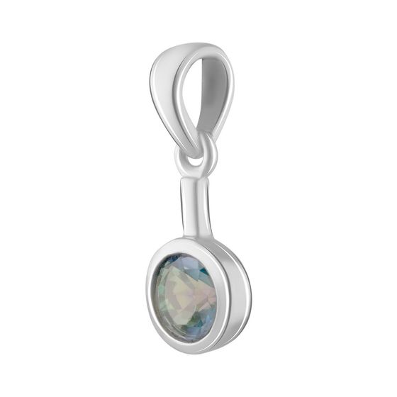 Silver pendant with a mystic topaz