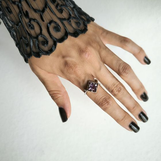 Silver ring with amethyst 1.492ct