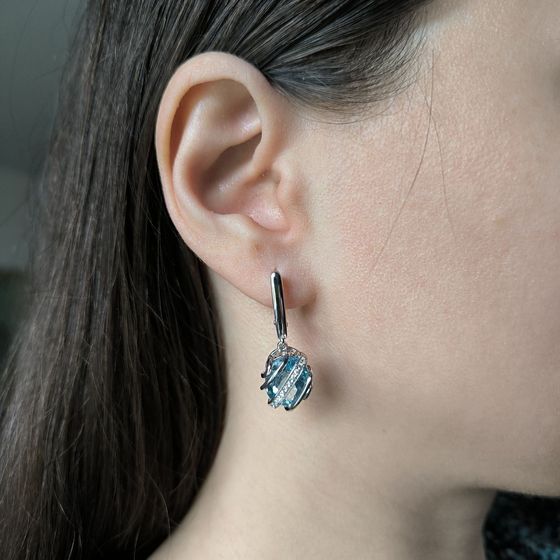 Срібні сережки з топазом 11.96ct