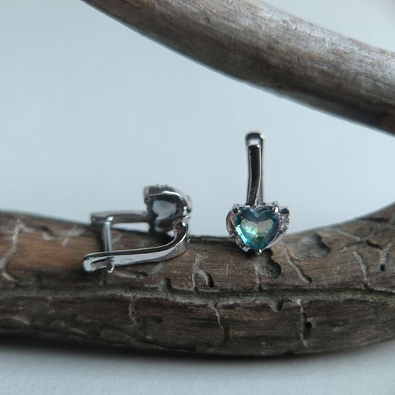 Silver earrings with mystic topaz 3.951ct