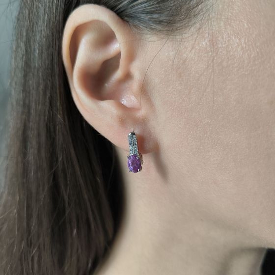 Серебряные серьги с александритом 2.48ct