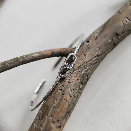 Серебряный браслет с фианитами