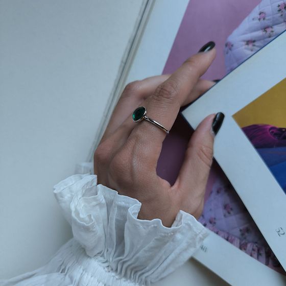 Серебряное кольцо с фианитами