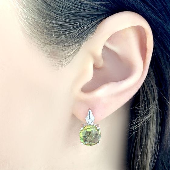 Серебряные серьги с султанитом 7.21ct