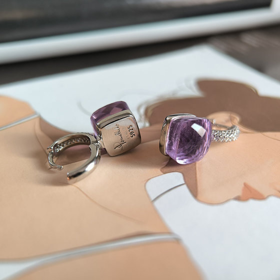 Серебряные серьги с фианитами