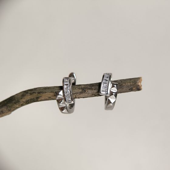 Silver Earrings with Fianites