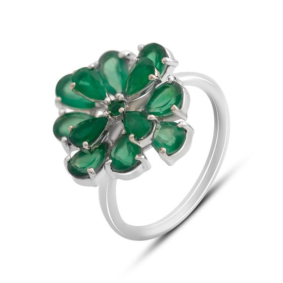 Silver ring with agate