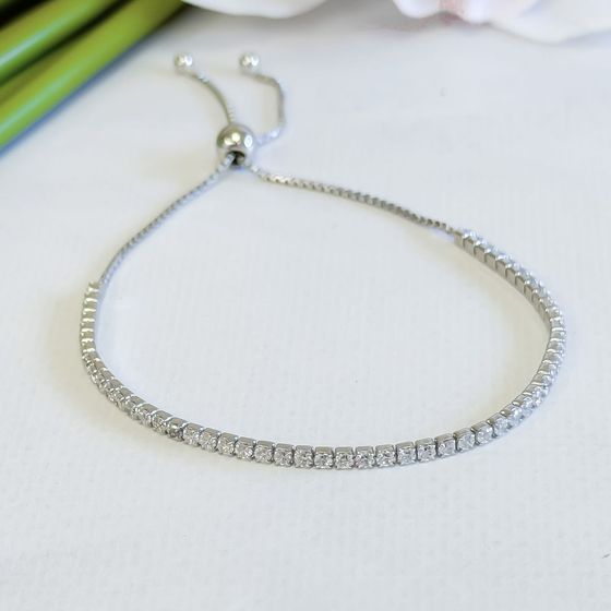 %ВидПокрытияПадеже2% серебряный браслет с фианитами