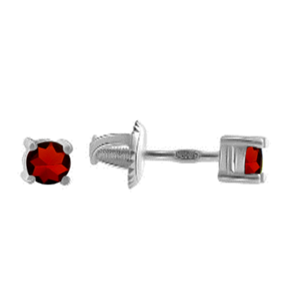 Серебряные серьги с гранатом 0.69ct