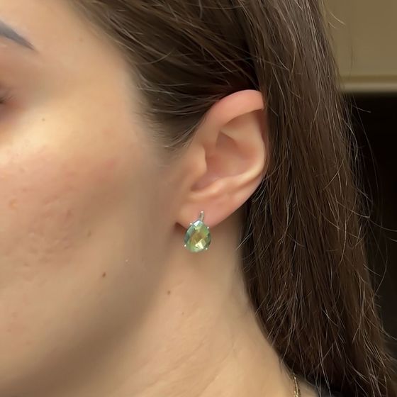 Серебряные серьги с мистик топазом 5.8ct
