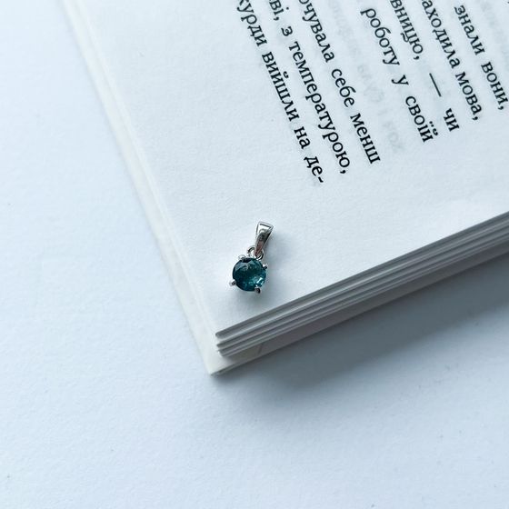 Серебряная подвеска с топазом Лондон Блю
