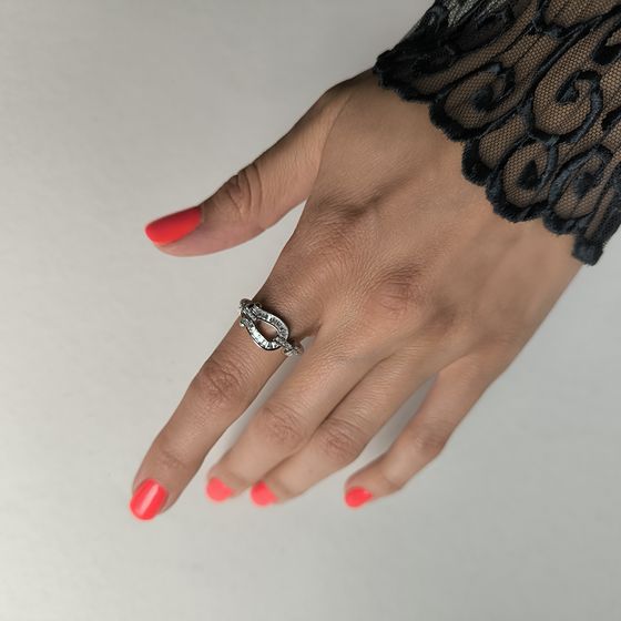 Silver Ring with Fianites