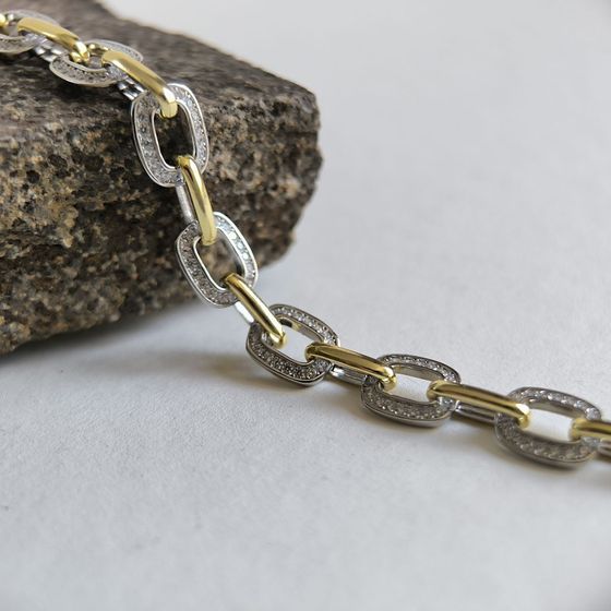 Серебряный браслет с фианитами