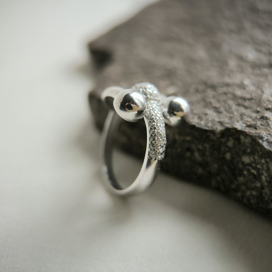 Silver ring with cubic zirconia