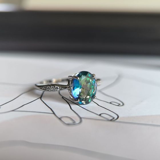 Серебряное кольцо с мистик топазом