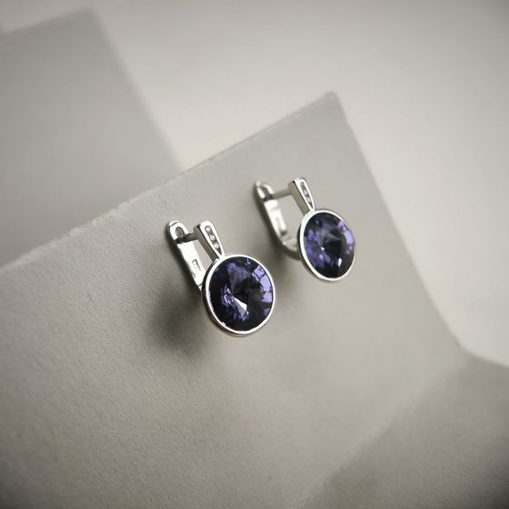 Серебряные серьги с фианитами