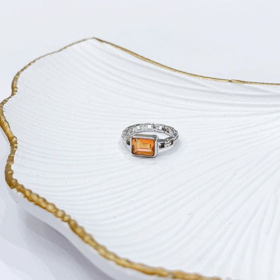 Silver ring with gold quartz 1.725ct