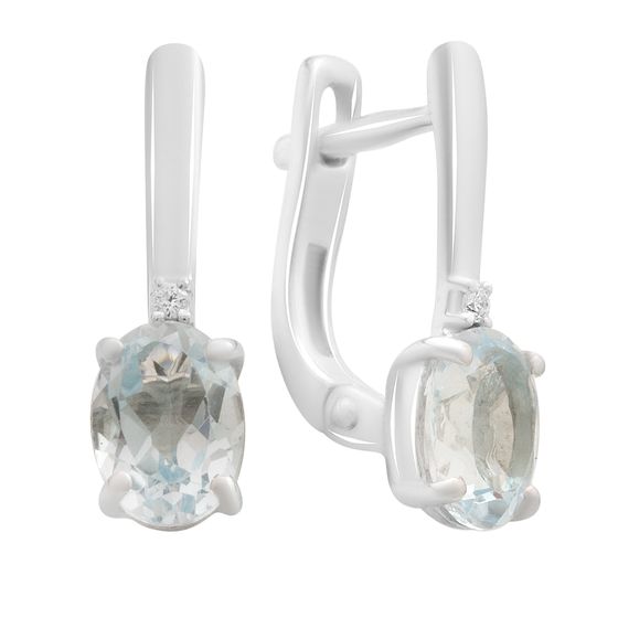 Silver earrings with a 1.874-carat topaz and cubic zirconia