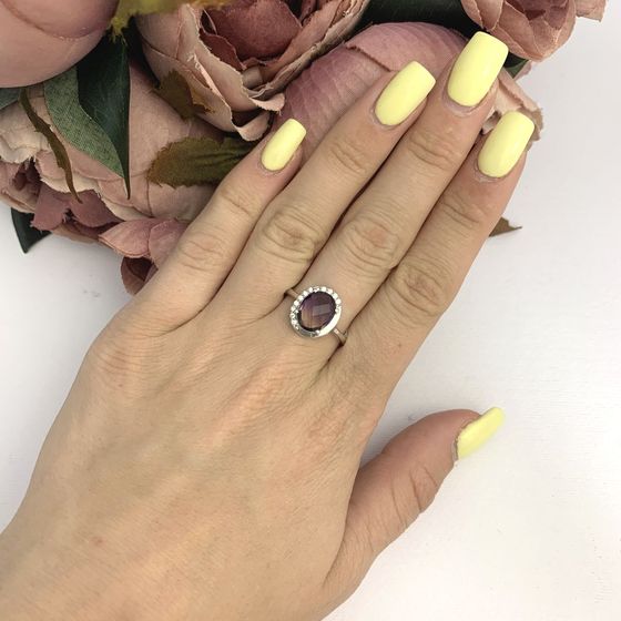 Silver ring with ametrine nano 2.215ct