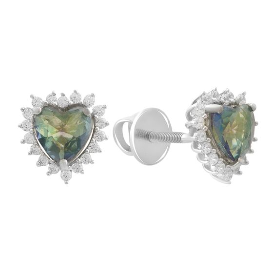 Silver earrings with mystic topaz, 1.601 ct