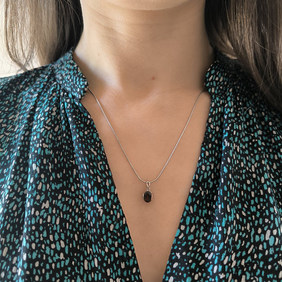 Серебряная подвеска с раухтопазом (дымчатым кварцем) 1.075ct