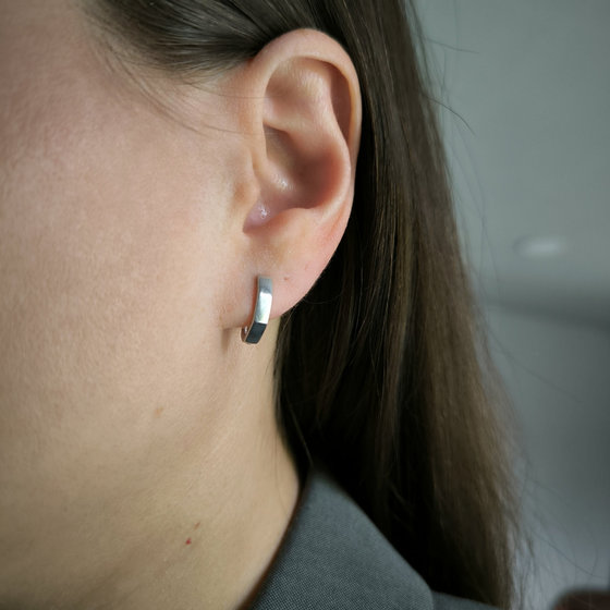 Silver earrings without stones