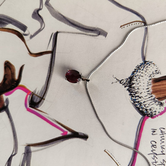 Серебряная подвеска с гранатом nano 2.188ct