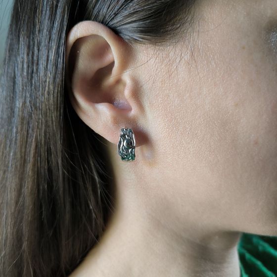 Silver earrings without stones