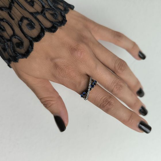 Серебряное кольцо с сапфиром nano 0.83ct