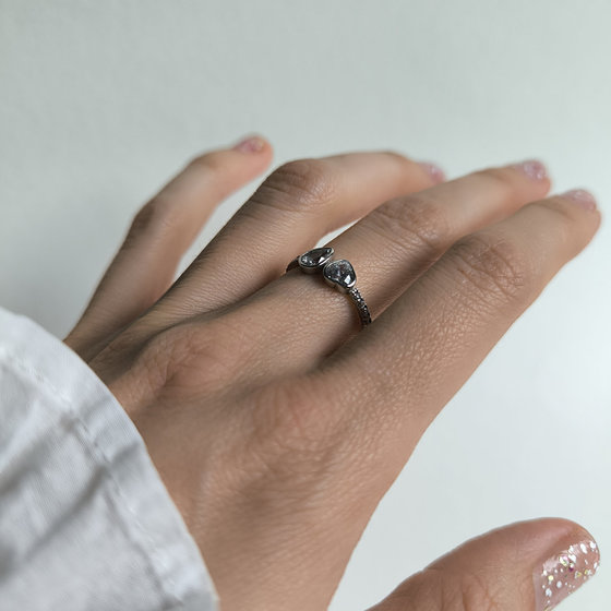 Silver ring with cubic zirconia