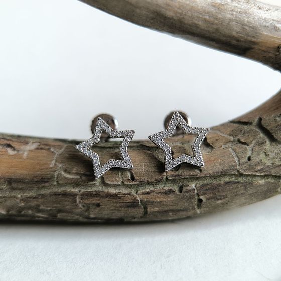 Silver Earrings with Fianites