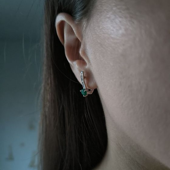 Срібні сережки з агатом 1.069ct