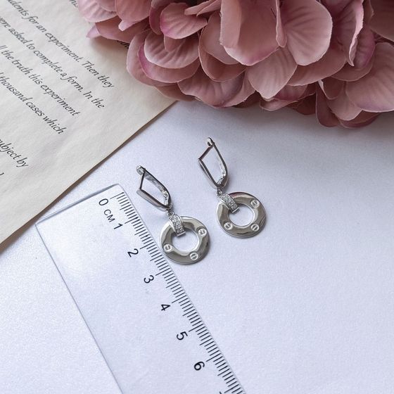 Silver Earrings with Fianites