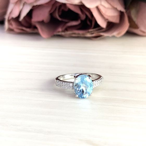 Серебряное кольцо с топазом 3.237ct