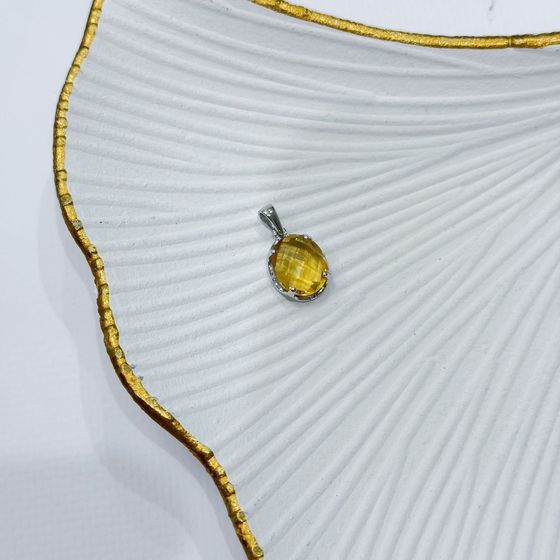 Серебряная подвеска с цитрином nano