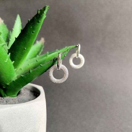 Silver Earrings with Fianites