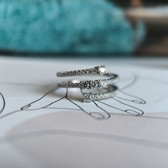 Silver Ring with Fianites