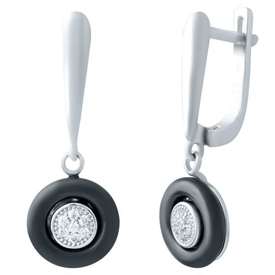 Silver earrings with ceramics