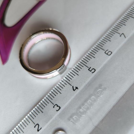 Silver ring with ceramics