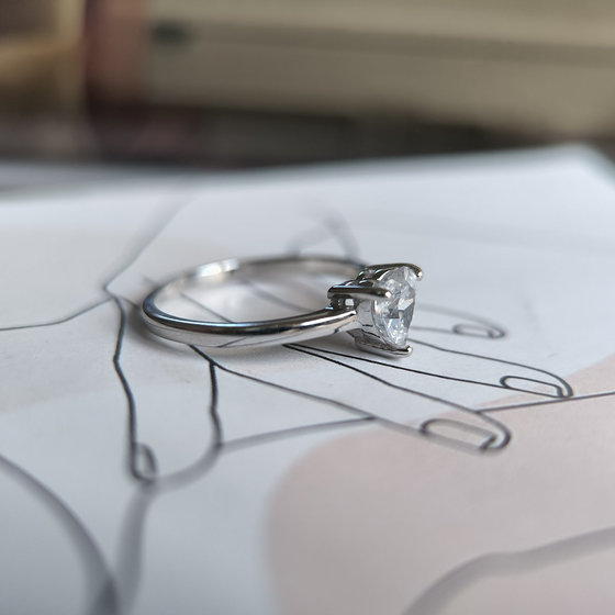 Серебряное кольцо с фианитами