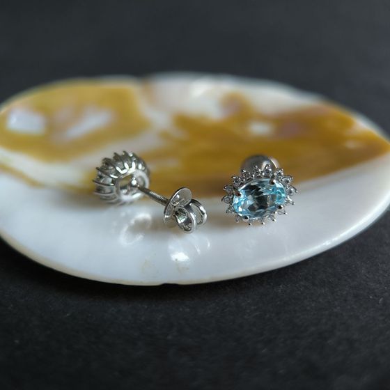 Срібні сережки з топазом 2.302ct