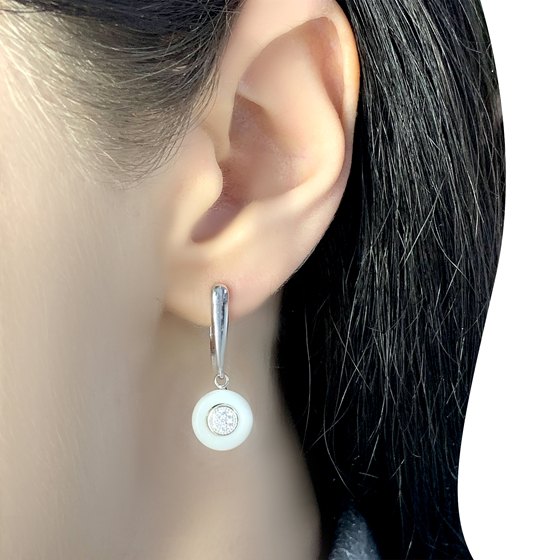 Silver earrings with ceramics