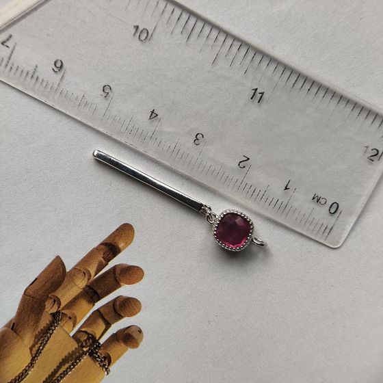 Серебряная подвеска с рубином 1.3ct