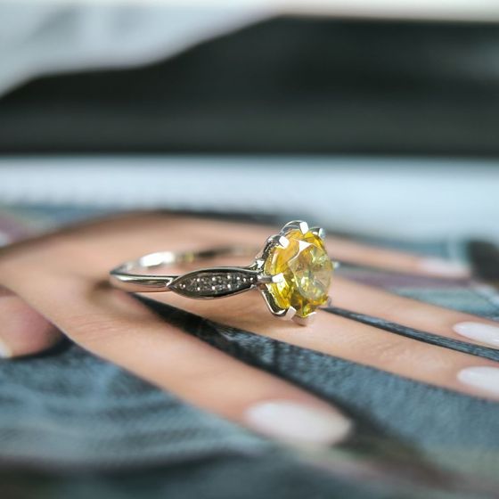 Sterling silver ring with citrine nano 1.579ct
