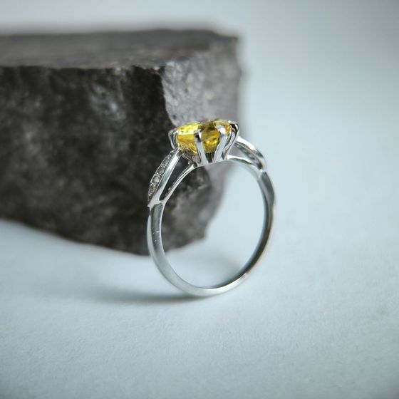 Sterling silver ring with citrine nano 1.579ct