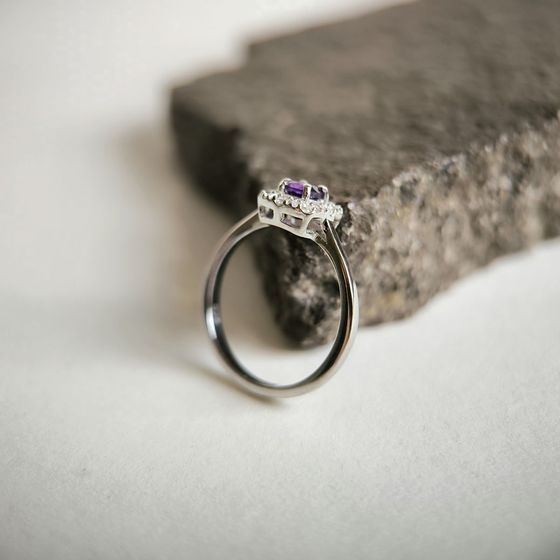 Silver ring with amethyst 0.345ct